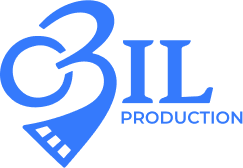 Logo officiel O3il Production en version principale, utilisé pour le site web, les documents institutionnels, les génériques vidéo, cartes de visite, affiches et plaquettes.
